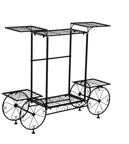 WENYOG Blumenständer Großer Metall-Gartenwagen, Pflanzenständer, Blumenständer im Pariser Stil, for den Innen- und Außenbereich