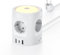 Torre Regleta Enchufes 16A con Luces LED Nocturnas 3 Modos de Iluminación, Cubo Regleta Enchufes con USB Alargador Enchufe 2M, Ladron Enchufes con Interruptor para Casa Oficina Enchufe Regleta