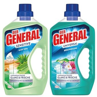 Der General Universal & Sensitive Allzweckreiniger - Ausprobierpaket bestehend aus 2 Artikeln - Bergfrühling & Aloe Vera - Universalreiniger für hygienische Sauberkeit - je 750 ml