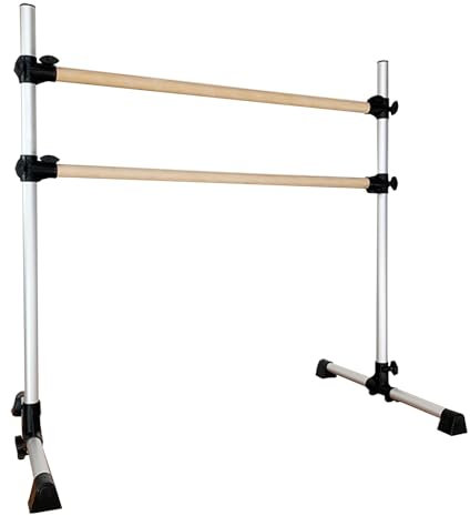 Tanzstangen* Ballettstange for Zuhause, tragbare Ballettstange aus massivem Holz + Aluminium + Stahl, verstellbare freistehende Ballett-Stretch-Tanzstange for zu Hause, for Tanz, Heim-Gymnastikschule,