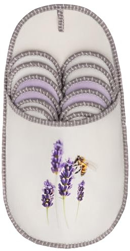 ONVAYA® ABS Gästepantoffel | Biene im Lavendel | 6er Set | Antirutsch Sohle | Hausschuhe | Filzpantoffel | Gr. 36-45 Gästehausschuhe