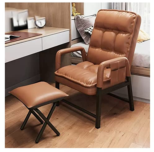 Ledersessel mit hoher Rückenlehne, verstellbar, bequem, dick gepolstert, elegantes Sofa für Wohnzimmer.