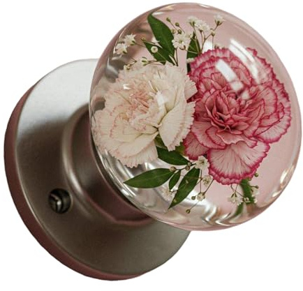 Hkfgdjdl Artistics Crystals Resin Door Knob With Florals Designs Nature Inspire Handcraft Bedroom Decoration for Home Improvement
