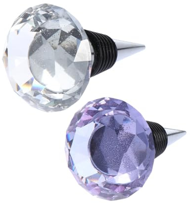 Cabilock 2 Pièces Bouchons de Bouteille de Vin Cristal Lot Bouchons Décoratifs Transparent pour Conserver Vos Vins et Votre Décor Cuisine Salle à Manger