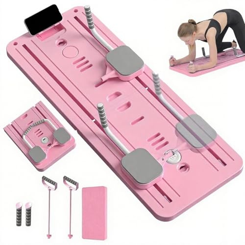 BOYIFEIJIE Faltbares Pilates Board Reformer Set, Multifunktionales Reformer Pilates Maschine mit Knieschutz, Zählfunktion & Automatischem Rückprall, Ideal für Zuhause Training, Anfänger & Profis