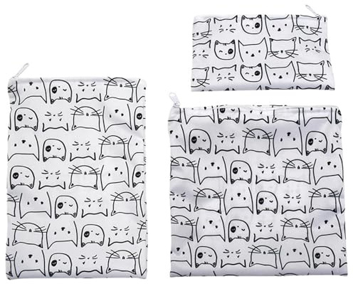 ZFIHAV 3 Stück Wiederverwendbare Snack-Tasche, wasserdicht, for Brot, Sandwich, Tasche for Schule, Camping, for Kinder(Grey01)