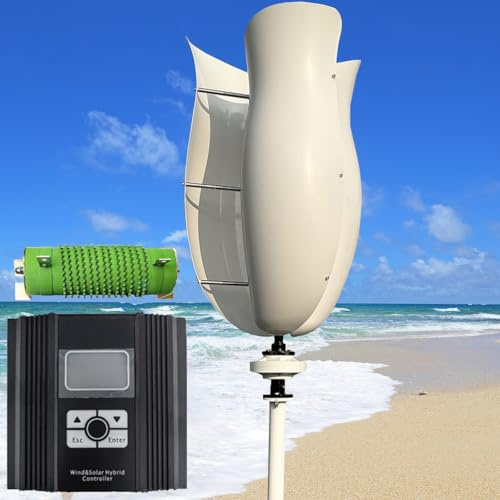 ZHOZHUT Aerogeneradores 3000W Generador De Viento Vertical 12V / 24V / 48V Turbina Eólica De Levitación Magnética con Controlador Y Descargador, Alta Eficiencia Y Bajo Nivel De Ruido,3kw,48V