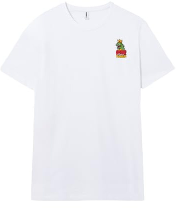 Pampling T-Shirt à Manches Courtes, 100% Coton, Vêtement Unisexe pour Homme et Femme, Sérigraphié avec Col Rond et Coupe Droite, Couleur Blanc (King of Ramen)