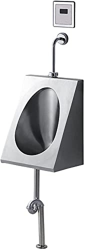 Urinario de pared de acero inoxidable 304 para hombre con válvula de descarga automática, accesorio de baño para inodoros, diseño de sifón para un flujo de agua eficiente, ideal para uso comercial