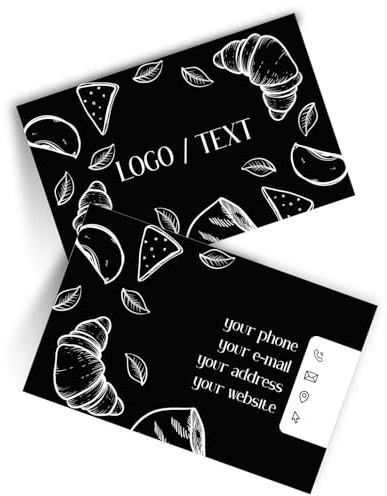 lepni.me Anpassade visitkort för Master Bager, pizzamaskin med namn, telefon, personliga e-postkort med svart design för bageri, kafé enkel/matta/laminerad