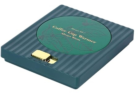 Jiuvaso Chauffe-tasse Électrique avec Plaque Chauffante pour Boissons Chaudes Deux Réglages de Température Support de Tasse Stable Alimentation USB Adapté Au, Vert