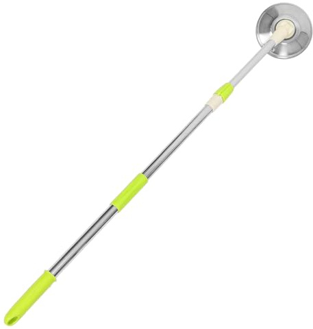 Gadpiparty Manche de Balai Rotatif Amovible en Acier Inoxydable Renforcé Tige Télescopique Verte Disque INOX Accessoire de Remplacement pour Balai à Franges Compatible Sols Parquet et