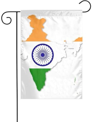 Drapeau imprimé carte de l'Inde - Décoration de Noël extérieure - Résistant à la décoloration - Pour pelouse, porche, patio - Décoration extérieure