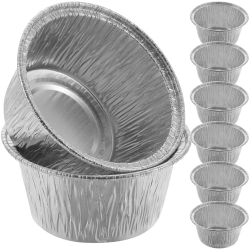 ibasenice 100 Pirottini di Alluminio Monouso per Cupcake e Budino, Stampi per Dolci Piccoli Rapida Conduzione Termica, per Cucina Domestica, Ristoranti e Catering