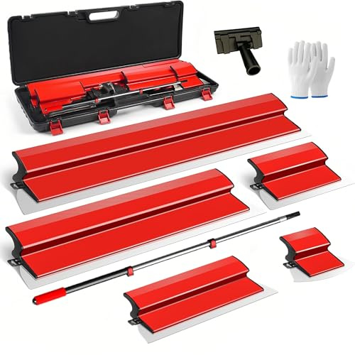 Neuytiky Spatule Enduit Lissage Set,Lame à Lisser en Acier Inoxydable,Lame de Spatule,Outils de Spatule(15cm, 25cm,40cm,60cm,80cm),pour Enduire les Murs et les Plafonds