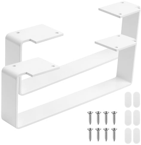 2 Pcs Heavy‑Duty Metal Table Legs, Industrial DIY Furniture Feet Stand | Modern industrial furniture feet, for DIY coffee table, breakfast bar, desk, bench, W 5.5cm x H10cm, white 30cm/11.81in