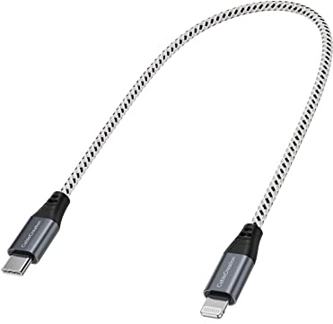 CableCreation USB C Lightning Kabel Kurz 30cm, [MFi-Zertifiziert] iPhone ladekabel, Schnellladekabel für iPhone 14/14 Pro Max/13/13 Pro/11/11 Pro/X/XS/XS Max/XR/ 8 Plus/iPad/Airpods Pro, usw.