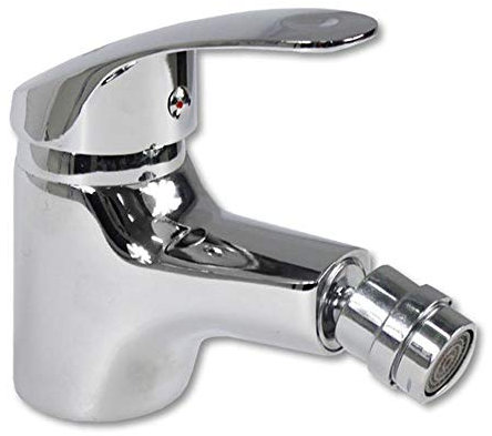 Vetrineinrete® Rubinetto per bidet miscelatore monoleva regolabile acqua calda e fredda monocomando monoforo da bagno in ottone cromato lucido 52330 C10