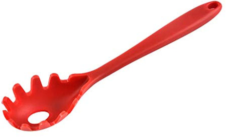 Silicone Pasta Server, Pinze Cucchiaio Forchetta Spaghetti, Per Verdure, Tagliatelle, Maccheroni - Rosso 1