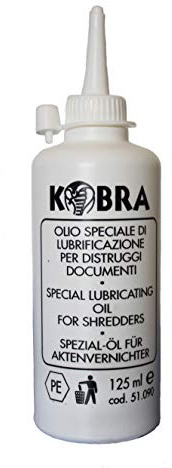KOBRA Olio Lubrificante per Distruggidocumenti scatola da 6 flaconi, 125 ml