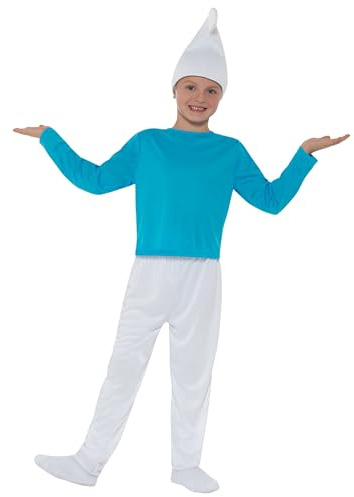 Funidelia Disfraz de Pitufo The Smurfs, Dibujos Animados, Enanito - Disfraz para adultos y divertidos accesorios para Fiestas, Carnaval y Halloween - Azul