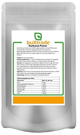 5 kg | Kurkuma Pulver | Goldene Milch | Nahrungsergänzungsmittel | Pulver | Gelber Ingwer| Curcuma | Buxtrade