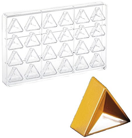 Martellato Molde de policarbonato Prisma geométrico para chocolate Praliné, triángulo de 33 mm