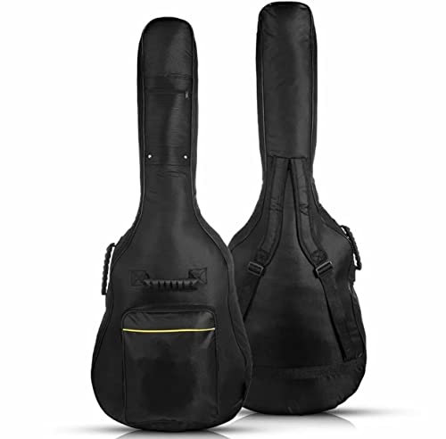 ALAYSTAR New Premium Black Full Padded Waterproof Classical Acoustic Guitar Bag Holder – Heavy Duty Full Size Protective Foam Padded Back Case for Acoustic, Classical and Electrical Guitars.