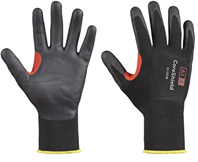 Honeywell 10 Pairs CoreShield™ Cut Resistant Work Gloves, Black/Red, Cut Level A, Nitrile Microfoam Coating, Washable, Touchscreen Capacitive, Size 11/XXL, 21-1515B/11XXL