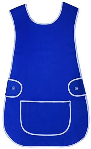 BITALY Universal Ladies Women Various Colour Tabard Apron Overall Kitchen Catering Cleaning Bar Pocket Small Medium Large XL 2XL 3XL sizes (Royal Blue, XXL)