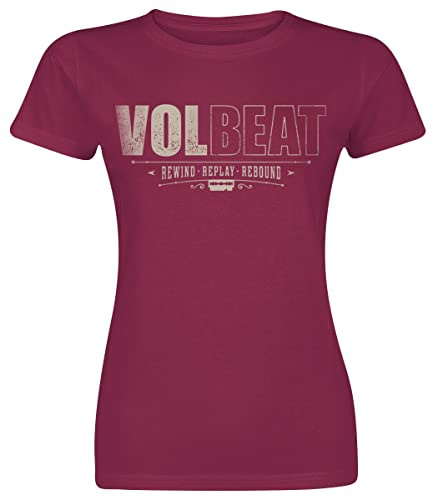 Volbeat Distressed Logo Frauen T-Shirt rot Band-Merch, Bands, Nachhaltigkeit