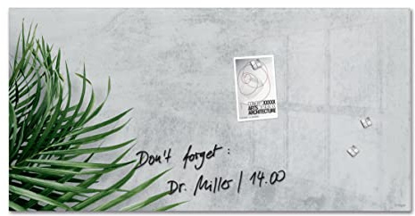 SIGEL GL288 Premium Glas-Magnettafel 91x46 cm, Design Botanic hochglänzend, SGS geprüft, einfache Montage, incl. 3 starke Magnete, Artverum