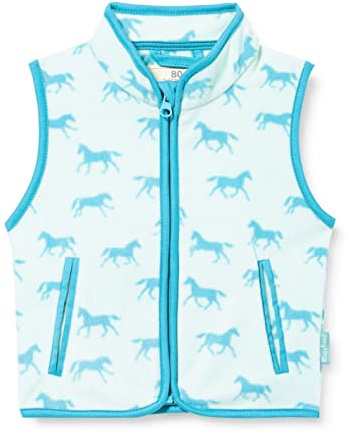 Playshoes Fleece Weste, Giacca in Pile Unisex - Bambini e ragazzi, Turchese (Horses), 140