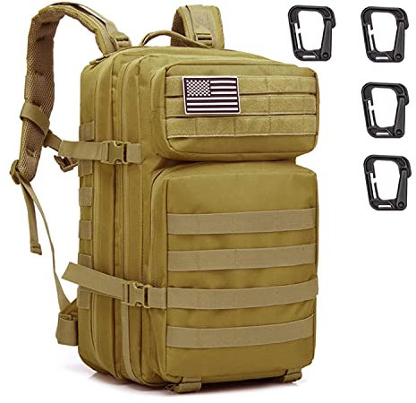 ZEHNHASE Zaino Tattico, 45L Zaino Militare Molle per Trekking all'Aperto, Campeggio, Caccia e Viaggi per Uomini e Donne (Verde Militare)