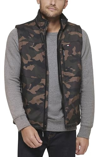 Tommy Hilfiger Men's Sherpa Lined Vest, Camouflage, X-Large