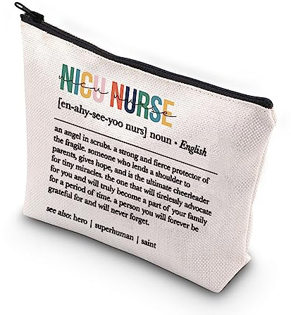 WCGXKO Nicu Nurse Gifts Neonatal Nurse Gift Pediatric Nurse Gift Nicu Nurse Makeup Bag (nicu saint)