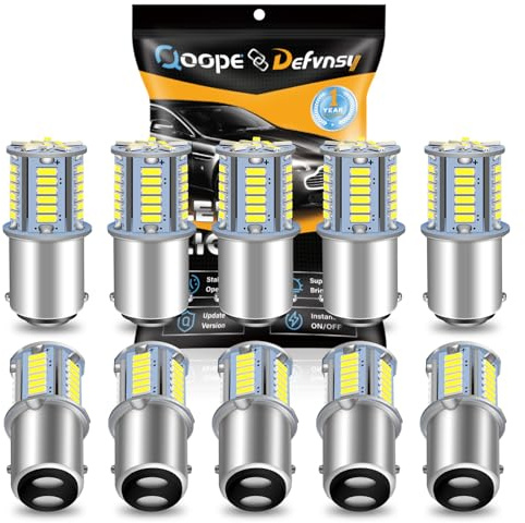Defvnsy BA15D Ampoule LED 12V AC/DC, 6000K Blanc Baïonnette Double Contact Ampoules Sans Polarité, 1142 1130 1004 LED Lampes pour Éclairage IntéRieur De Camping RV, Bateau, Cour, Paysage (Lot de 10)