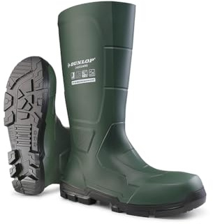 DUNLOP JobGuard O4 – Stivali da lavoro per donna e uomo – Stivali di sicurezza impermeabili con puntale morbido – Resistenti ai prodotti chimici e antiscivolo – Verde – Taglie 43