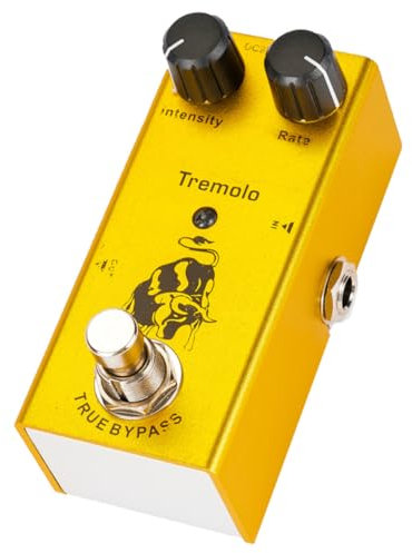 ibasenice Tremolo Guitar Pedal Photoelectric Tube Circuit Simulation Classic Tube Amplifier Fine-Tuning Device True Bypass Mini Tremolo Effect for Electric Guitar