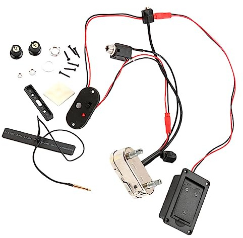 Aktiver Piezoelektrischer Cello Tonabnehmer Satz B70 Schwarz | 1 Satz, Metall und Kunststoff, Lautstärke und Klangregler, für Resonanzkörper von Streichinstrumenten