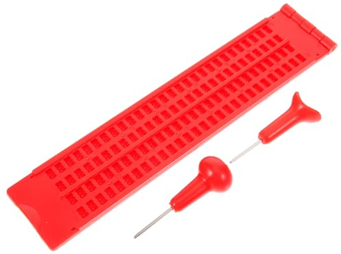 PartyKindom 1set Tavoletta Braille Plastica Con Punteruolo Per Scrittura Strumento Didattico Per Non Vedenti Leggero e Riutilizzabile Facile Da Usare e Portatile Accessorio Per Apprendimento