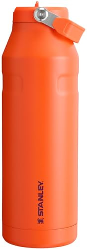 Stanley IceFlow Flip Straw 2.0 Water Bottle | 64 oz Water Bottle | Integrated Straw with Wide Mouth | Lightweight & Leak Proof | Insulated Stainless Steel | BPA Free | Tiger Plum