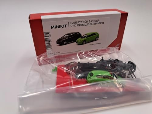 Herpa Modellbausatz MiniKit Seat Leon (2 Stück), Miniatur im Maßstab 1:87, Sammlerstück, Kit für Modellbau, Kunststoff