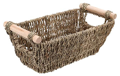 PRETYZOOM Gewebter Aufbewahrungskorb Für Kleinigkeiten Schreibtischkorb Aufbewahrungsbox Mit Schlichtem Design Für Wohnzimmer Und Schlafzimmer