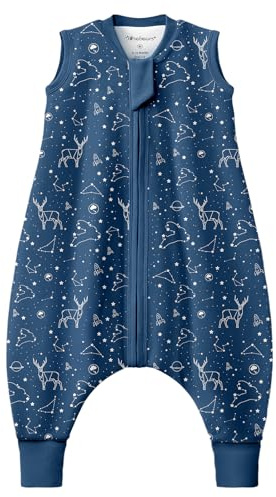 Mosebears 1.0 Tog Baby Sovsäck - Sommarsovsäck i bomull för nyfödda, pojkar och flickor(navy blue,95cm(3-4 år))