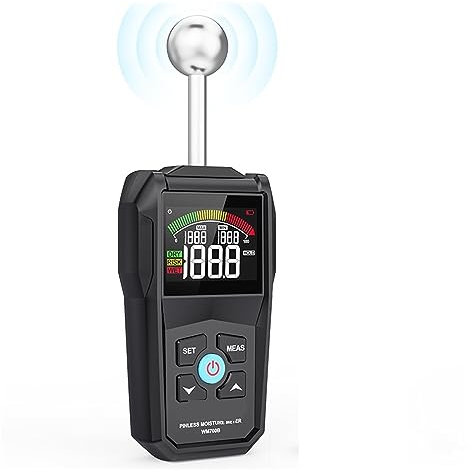 Moisture Meter, Wood Moisture Meter Non-Destructive Spherical Hygrometer Non-Contact Timber Damp Detector Self Calibration Humidity Tester for Firewood Timber and Brickwork