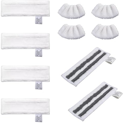 10 PCS Nettoyeur Vapeur Accessoire pour Kärcher Easyfix SC2 SC3 SC4 SC5, 4 Chiffons de Sol en Microfibre, 4 Buses à Main Microfiber Cloth, 2 Chiffons Abrasifs