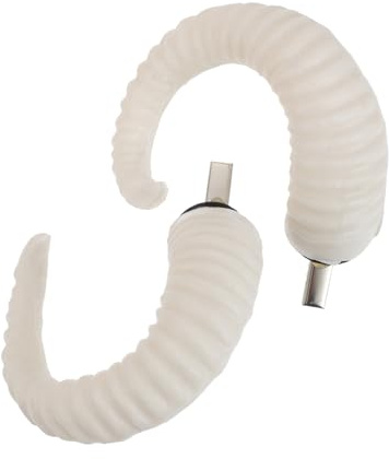 Ipetboom Artificial Sheep Horns Hair Clips Pair White Ram Horn Cosplay Hair Accessories for Halloween Costume Party for Cosplay and Fancy Dress Random Color
