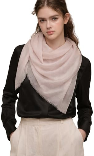Prettystern Damen 100% Kaschmir leicht hauchdünn Ring Tuch aus feiner 200 garn Cashmere Fäden für Frühling Sommer