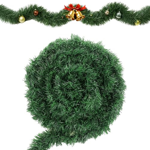 15/30 Meter Grüne Weihnachtsgirlande, Tannengirlande Künstlich wie echt, Künstliche Dekogirlande - Tannen Girlande Weihnachten Deko, Weihnachtsdeko Christmas Garland für Outdoor Innen Treppe
